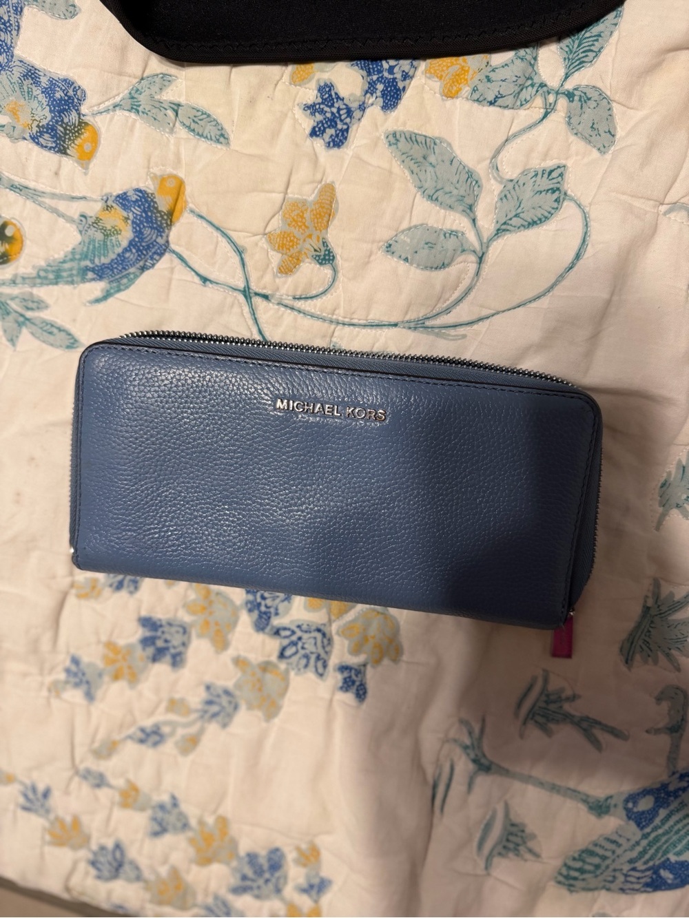 Michael Kors Blue Leather Zip Wallet